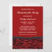 Invitations Red Zebra Bachelorette Party (Devant)