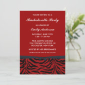 Invitations Red Zebra Bachelorette Party (Debout devant)