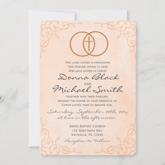 Invitations religieuses croisées encerclées de (Devant)