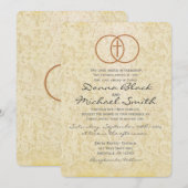 Invitations religieuses de mariage de dentelle (Devant / Derrière)