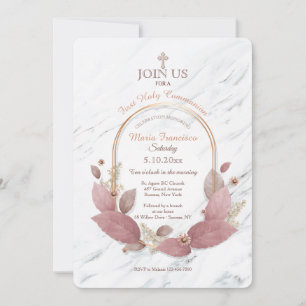 Invitations religieuses florales de Carrara