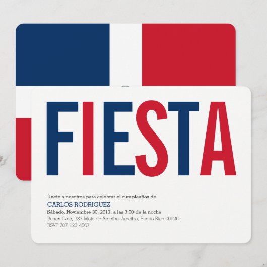 Invitations : République dominicaine : Drapeau dom (Devant / Derrière)