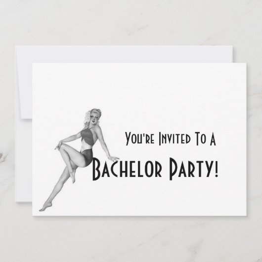 Invitations Retro Bachelor Party (Devant)