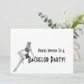 Invitations Retro Bachelor Party (Debout devant)