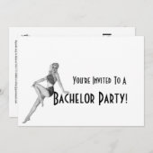 Invitations Retro Bachelor Party (Devant / Derrière)