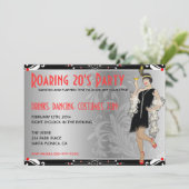 Invitations rétro de la fille des années 20 (Debout devant)