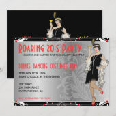 Invitations rétro de la fille des années 20 (Devant / Derrière)