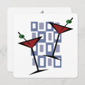 Invitations Retro Martini Cocktail Party (Devant / Derrière)