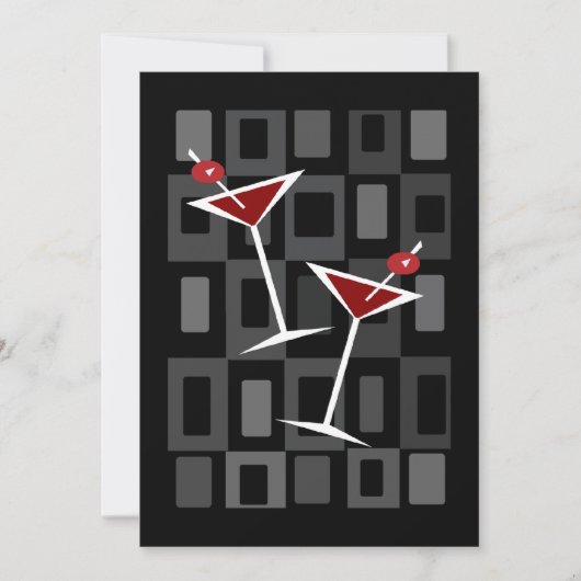 Invitations Retro Martini Cocktail Party (Devant)