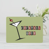 Invitations Retro Martini Cocktail Party (Debout devant)