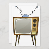 Invitations Rétro Television (Devant / Derrière)