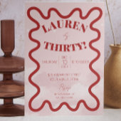 Invitations Retro Wavy 30e anniversaire de fête