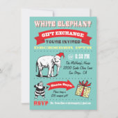 Invitations Retro White Elephant Christmas Party (Devant)