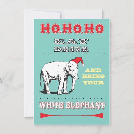 Invitations Retro White Elephant Christmas Party (Dos)