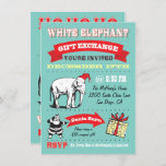 Invitations Retro White Elephant Christmas Party<br><div class="desc">Super Fun Christmas Gift Échange d'invitations à la fête avec Old Santa Claus et Elephant clip art avec de superbes graphiques et des polices sur un arrière - plan aqua fait dans un style poster. Les deux côtés décorés pour votre cool et hanche White Elephant Christmas Fête.</div>