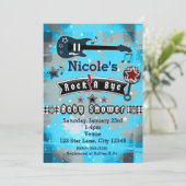 Invitations Rock A Bye Baby shower Star (Debout devant)
