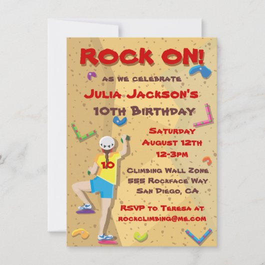 Invitations Rock Escalade Party (Devant)