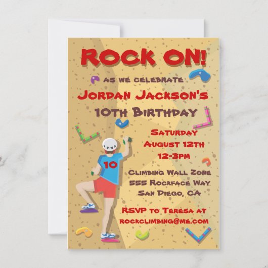 Invitations Rock Escalade Party (Devant)