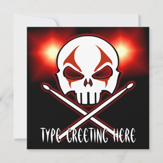 Invitations Rock & RoIl - Cartes de tambour person (Devant)