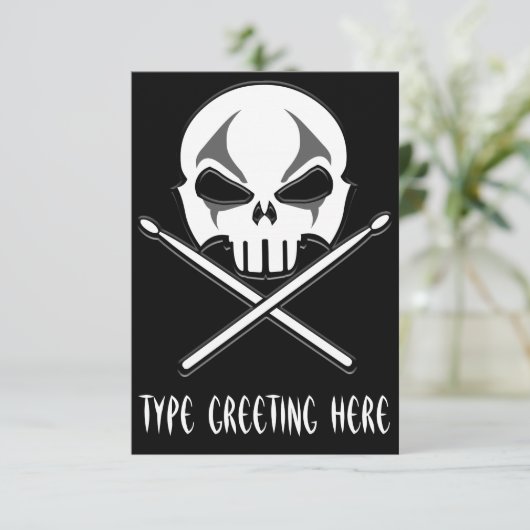 Invitations Rock & Roll Cartes de tambour personna (Debout devant)