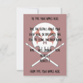 Invitations Rock & Roll Cartes de tambour personna (Dos)