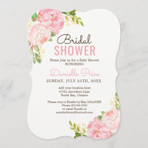 Invitations Romantic Pink Peony