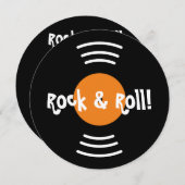 Invitations rondes de fête d'anniversaire du rock (Devant / Derrière)