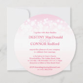 Invitations rondes mariages au champagne rose (Dos)
