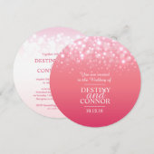 Invitations rondes mariages au champagne rose (Devant / Derrière)