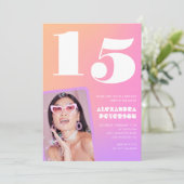 Invitations rose 15e anniversaire pour sa Retro Ph (Debout devant)