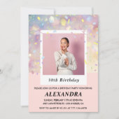 Invitations rose 30e anniversaire Confetti Photo (Devant)