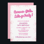 Invitations rose 34e anniversaire Sparkle Girl<br><div class="desc">Les invitations rose 34e anniversaire brillent moderne</div>