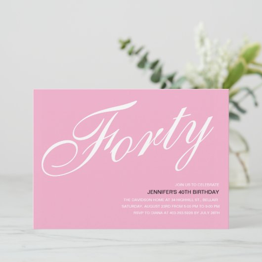 Invitations rose 40e anniversaire (Debout devant)