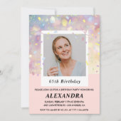 Invitations rose 65e anniversaire Confetti Photo (Devant)