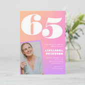 Invitations rose 65e anniversaire pour sa Retro Ph (Debout devant)