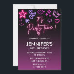 Invitations rose 68e anniversaire pour son Neon mo<br><div class="desc">Invitations rose 68e anniversaire pour son Neon Lumière moderne</div>