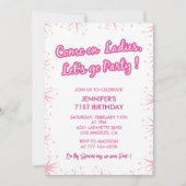 Invitations rose 71e anniversaire Sparkle Girl (Devant)