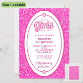 Invitations rose 7e anniversaire Parties scintilla