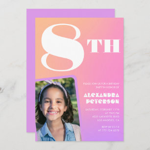 Invitations rose 8e anniversaire Colorful Photo