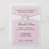 Invitations rose-clair de bat mitzvah (Devant / Derrière)