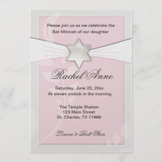 Invitations rose-clair de bat mitzvah