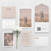 Invitations rose Gold et Photo Mariage Foil