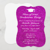 Invitations roses brillantes de fête de remise des (Devant / Derrière)