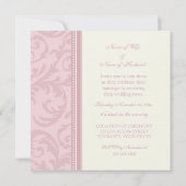 Invitations roses crèmes de renouvellement de voeu (Dos)