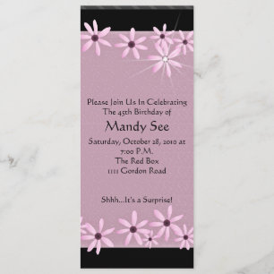 Invitations roses d'anniversaire de marguerite