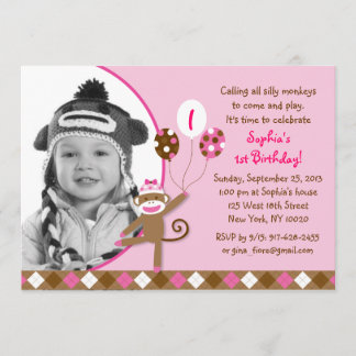 Invitations roses d'anniversaire de photo de fille