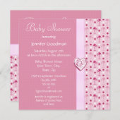Invitations roses de baby shower de fille de (Devant / Derrière)