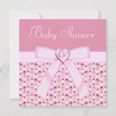 Invitations roses de baby shower de fille de (Dos)