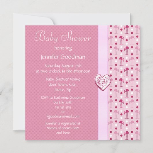 Invitations roses de baby shower de fille de (Devant)