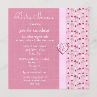Invitations roses de baby shower de fille de
